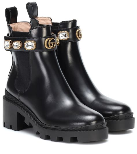 gucci rubber boot|gucci embellished leather ankle boots.